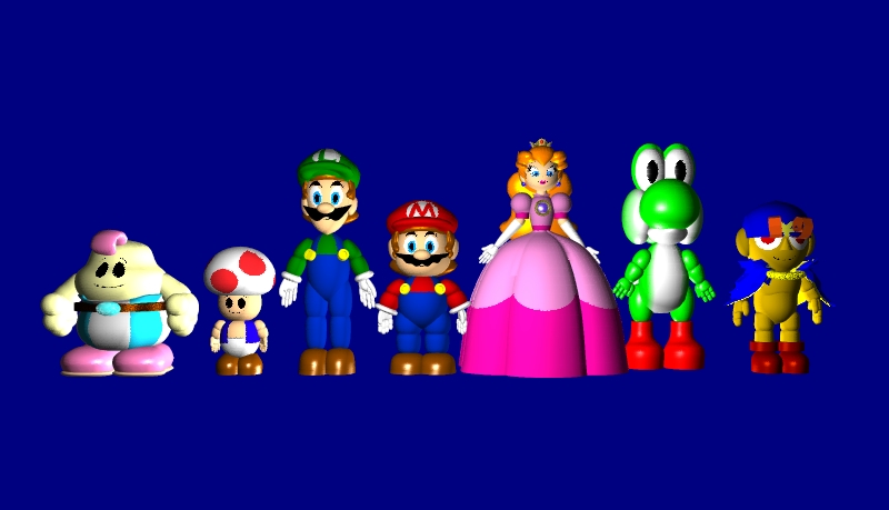 Super Mario Team 3D Character sheet 